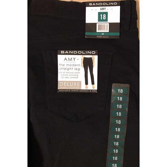 Bandolino Amy Women's Size 18 Black Modern Straight Leg Stretch Pants - Picture 5 of 5